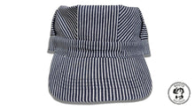 Load image into Gallery viewer, Blue Hickory Striped Train Conductor Engineer Hat - HalloweenCostumes4U.com - Costume Props &amp; Accessories