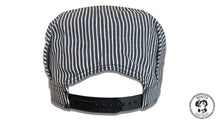 Load image into Gallery viewer, Blue Hickory Striped Train Conductor Engineer Hat - HalloweenCostumes4U.com - Costume Props &amp; Accessories