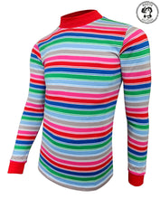Load image into Gallery viewer, Mens Rainbow Striped Nice Guy Cosplay T-Shirt Costume - Boots and Brothers Costumes &amp; Accessories - HalloweenCostumes4U.com - Adult Costumes