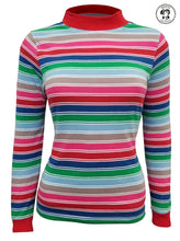 Load image into Gallery viewer, Womens Rainbow Striped Nice Guy Cosplay T-Shirt Costume - Boots and Brothers Costumes &amp; Accessories - HalloweenCostumes4U.com - Adult Costumes