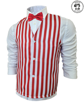 Load image into Gallery viewer, Adults Red &amp; White Striped Vest - Boots and Brothers Costumes &amp; Accessories - HalloweenCostumes4U.com - Adult Costumes